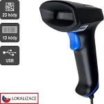 VIRTUOS CCD 2D reader HT-851A, USB (keyboard/RS-232 emulation), without stand, black