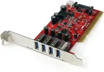 StarTech .com PCIUSB3S4, PCI, USB 3.0, Red, 5 - 50, -25 - 70, 15 - 90