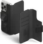 RINGKE iPhone 16 Pro/16 Kaanekott Folio K&auml;epide Rahakott Magnet Black