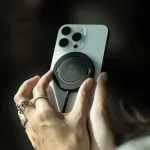 Native Union Juhtmevaba laadimisalus SnapStand Magnetic Qi2, 15W, must, MagSafe, tugijalaga,