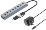 No name CONCEPTRONIC 7-Port Hub USB-A3.0/-C Adap.->7xA3.0 m.Netz. gr