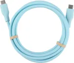 DELTACO USB-C - C USB2.0 SPR-kaabel, silikoon, 1,5 m, t&uuml;rkiissinine