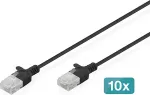 Digitus CAT6 U/UTP SLIM PA 10X05M BLK 10X 050M LSZH AWG 32/7 BLACK