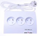 PREMIUMCORD Extension cord 230V 1.5m 5 sockets+switch+2x USB
