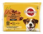 Pedigree Koeraeine 4-pakk looma- ja k&uuml;&uuml;likulihaga/kalkuniliha ja porganditega kastmes, 4x100g