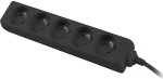 Noname Extension cord 230V 2m 5 sockets, black