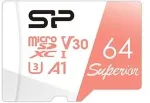 M&auml;lukaart Silicon Power microSDXC 64GB Superior A1 + adapter