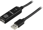 DELTACO USB2-EX5M USB cable USB 2.0 5 m USB A 0.48 Gbit/s Black
