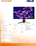 Monitor ASUS ROG Swift PG32UCDMR QD-OLED, gaming - 31.5 - black, UltraHD/4K, KVM, DP 2.1a (UHBR20), HDMI, 240Hz panel
