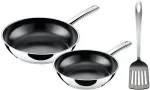 WMF Silit Talis pan set with spatula, 20 & 24 cm (stainless steel/black)