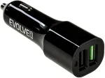 EVOLVEO MX310 Dual USB Autolaadija, must
