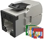 Solarix Self-tapping keystone CAT6A STP SXKJ-10G-STP-RAL-SA,RAL FIT modules,GROUND LOCK,Comp.level,4PPoE