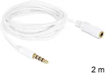 DELOCK Verl&auml;ngerungskabel Audio Klinke 3,5 mm Stecker / Buchse 4 Pin 2 m