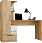 TOP E SHOP COSMO Oak Artisan Desk + Bookcase Set