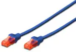 Digitus Professional - Patch-Kabel - RJ-45 (M) bis RJ-45 (M) - 25cm - UTP - CAT 6 - halogenfrei, geformt, ohne Haken - Blau (DK-1617-0025/B)