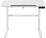 DELTACO OFFI Electric sit / stand desk CE with tiltable table top and LED control panel, white / DELO-0100