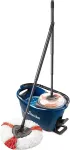 VILEDA mop set Turbo Easy Wring & Clean Box, floor wiper (blue/black, incl. Power centrifuge and foot pedal)