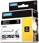 DYMO Rhino Band Vinyl 12mmx5.5m wei&szlig; ->schwarz