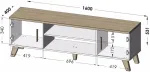 Cama MEBLE Cama TV stand LOTTA 160 2D2K wotan oak/mat must
