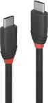 Lindy USB 3.2 Gen 2x2 Cable Black Line, USB-C plug > USB-C plug (black, 1.5 meters, charging with up to 60 watts)