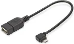 Assmann Digitus - USB-Adapter - USB (W) bis 5-polig Micro-USB Typ B (M) - 20 cm (USB 2.0 OTG) - geformt, 90-Grad-Anschluss - Schwarz (AK-300313-002-S)