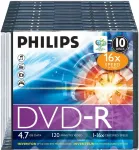 Toorikud Philips 1x10 DVD-R 4,7GB 16x SL