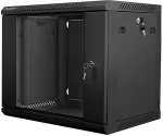 LANBERG 19" wall-mounted installation cabinet 9U 600x450mm black (glass door)