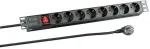 EFB-Elektronik 19" 1HE Steckdosenleiste 8xCEE 7/3 mit Schalter,Alu,sw