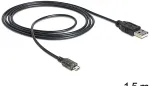 DeLOCK USB Kabel A -> Micro-B St/St 1.50m mit LED sw