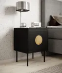 Cama MEBLE Bedside table 2 pcs. PALAZZO 44.5x40x59 black + oak craft
