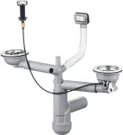 Deante Siphon for 1.5- and 2-bowl granite sink - Space-Saver
