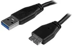 StarTech.com schlankes SuperSpeed USB3.0 A auf Micro B Kabel - St/St - USB-Kabel - 9-polig USB Typ A (M) - 10-polig Micro-USB Typ B (M) - 3,0m (USB3.0) - geformt - Schwarz (USB3AUB3MS)