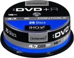 Toorikud Intenso 1x25 DVD-R 4,7GB 16x Speed Cakebox printable