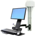 ERGOTRON 200 Series Combo Arm, 8.2, 75 x 75, 100 x 100, 0 - 130, -30 - 30, 0 - 360, Black