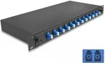DeLOCK 19? LWL Splei&szlig;box 12 x LC Duplex OS2 1HE komplett best&uuml;ckt