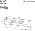 Cama MEBLE Cama LUCCA 4D TV cabinet 200x40x59 white