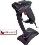 VIRTUOS HT-900A laser scanner, USB (keyboard/RS-232 emulation), stand, black