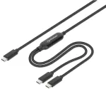 Manhattan Dual USB-C Ladekabel 100 W 2 m schwarz