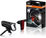 OSRAM Bike Lamp LEDs BIKE RACE LED (Mounting location: front/rear), light color: white/red, housing color: black, lithium ion, light - flashing/steady, plastic