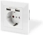 Digitus Safety socket for flush mounting with 2 USB ports | DA-70613
