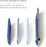 Mujjo Kaarditasku Apple MagSafe magnetkinnitusega, sinine, naturaalsest nahast,