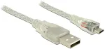 Delock Kabel USB 2.0 Typ-A Stecker > USB 2.0 Micro-B Stecker 1 m transparent