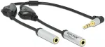 DELOCK Audio Splitter stereo jack male 3.5 mm to 2 x stereo jack female 3.5 mm 3 pin + Volume control angled