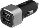 DELTACO USB-autolaadija, 2x USB-A, 2,4 A, kokku 17 W