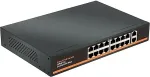 NONAME PoE switch 16x Gigabit PoE + 2x Gigabit UPLINK, 250W