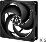 Arctic GmbH ARCTIC L&uuml;fter 120*120*25 P12 Max PWM regulated (Black) 5Pack