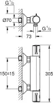 Grohe Grohtherm 800 Thermostatic Shower Valve, 1/2