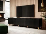 Cama MEBLE Cama RTV cabinet PAFOS 200x42x52 Black matt