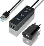AXAGON I/O HUB USB3.0 4PORT CHARGING/W/AC 1.2M HUE-S2BP