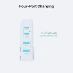 UNITEK GaN network charger - P1229AWH01-EU | 100W 2x USB-C 2x USB-A